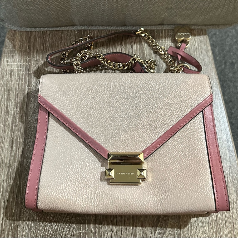 Michael Kors Pink and Cream Crossbody Bag